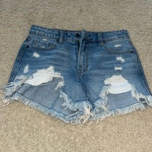 HIDDEN womens size small distressed blue wash jean shorts